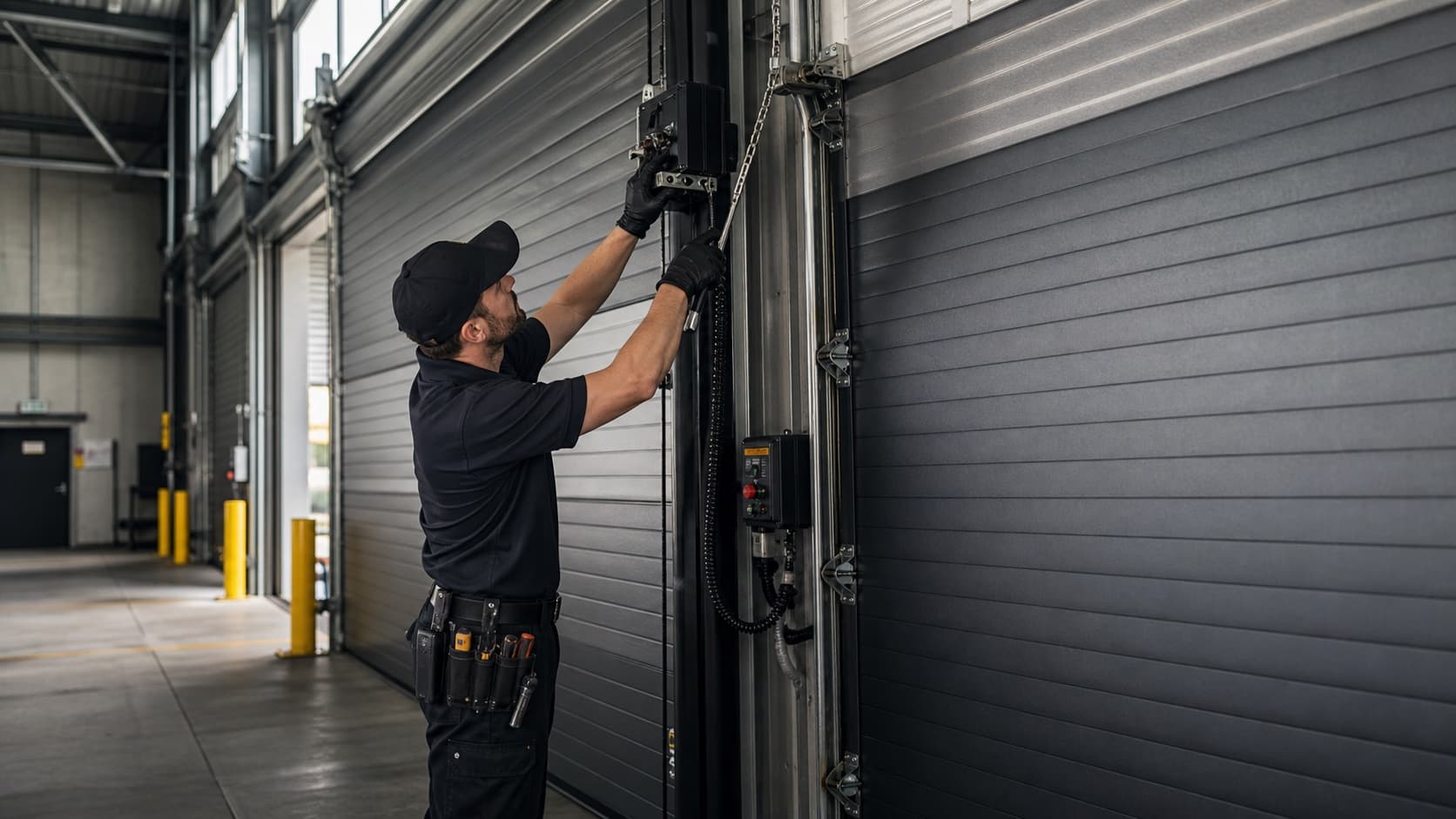 Commercial garage door repair service in Edmonton